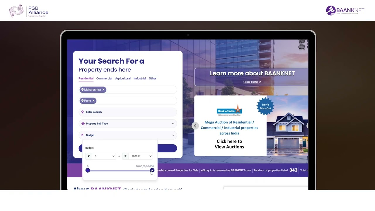 Property Search in BAANKNET (English)