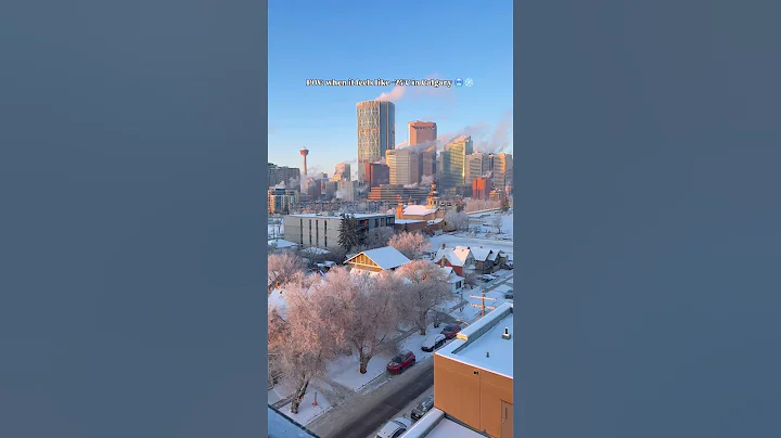 Calgary sunrise in December! 🥶🌇 #youtubeshorts #calgary #alberta #winterseason #travel #snow