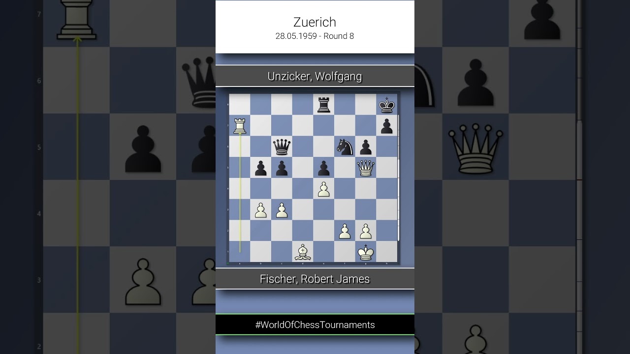 Fischer, Robert James vs. Unzicker, Wolfgang, Zuerich 1959, Round 8, 1-0