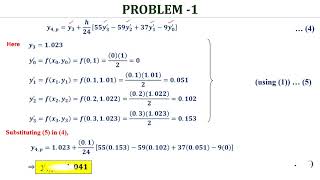 Example to solve an IVP using Adam Bashforth predictor - corrector formulae