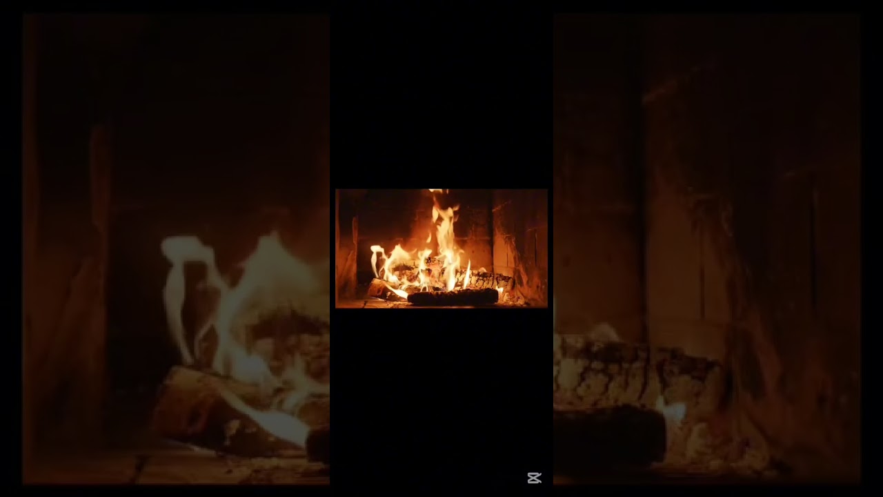 Relaxed scene-rain with fire place. 1 hour edition