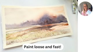 Loose Autumn Landscape Tutorial | Paint Fast when You're Busy!