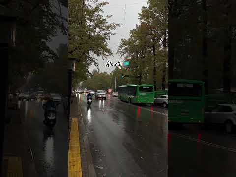 Enjoying rain on streets of Almaty 🇰🇿 #rain #beautiful #travel