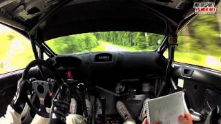 Inboard: Frank Tore Larsen Ford Fiesta WRC - Sørlandssprinten SS4 2013 - Motorsportfilmer.net