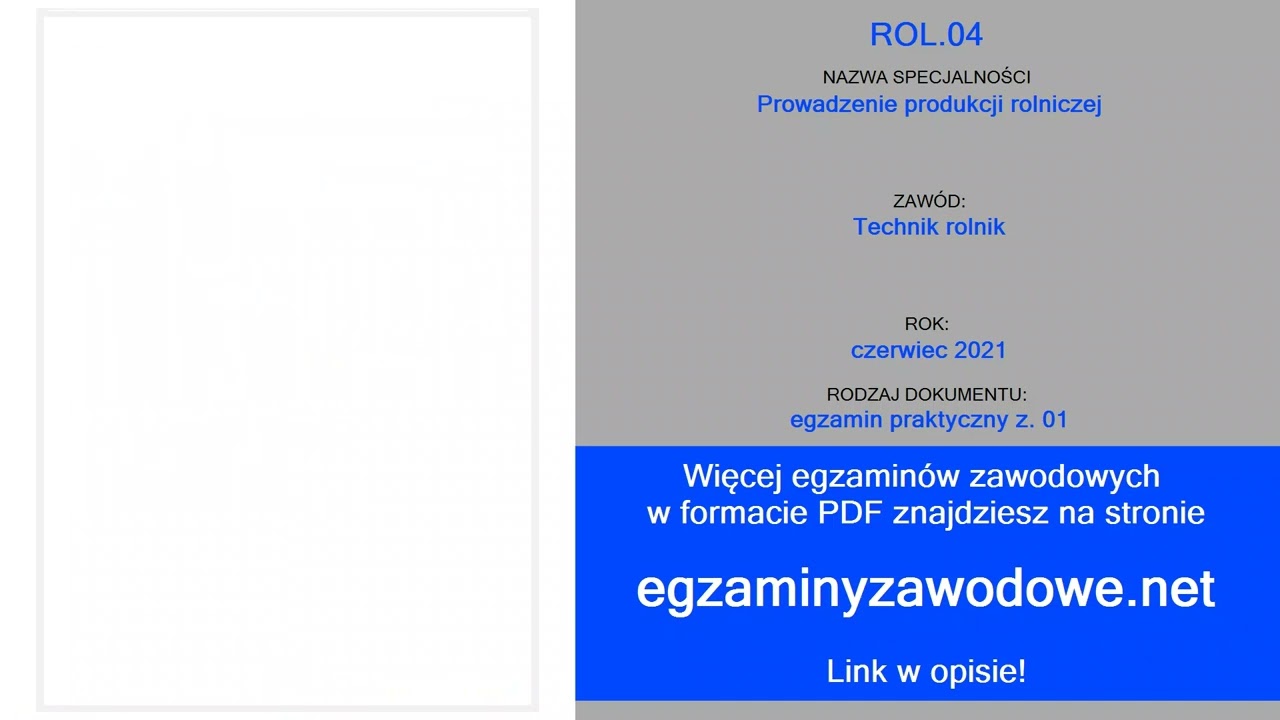 Technik Rolnik Egzamin Praktyczny Rozwiązania