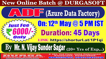 ADF (Azure Data Factory) Online Training @ DURGASOFT