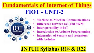 FIOT UNIT - 2 | M2M Communication, Diff. b/w IoT & M2M, Interoperability, Arduino Prog. | JNTUH #r22