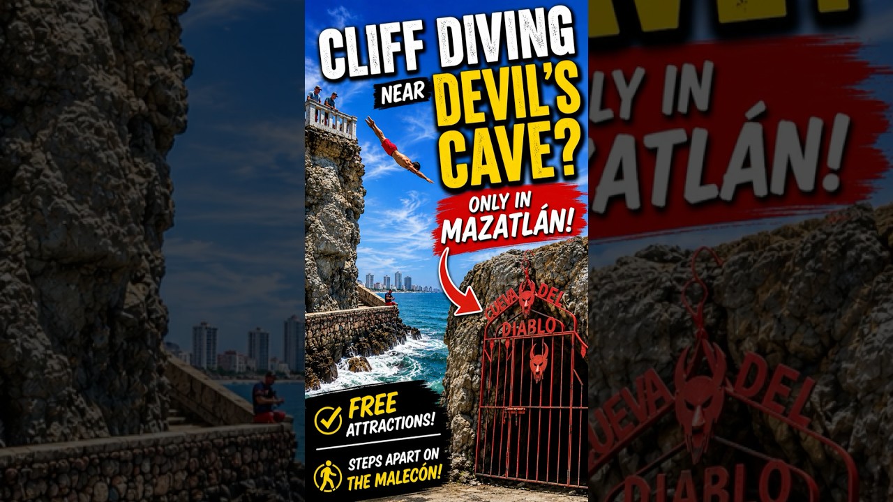 😱 Cliff Diving Near Devil's Cave Only in Mazatlan