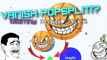 VANISH-POPSPLIT!? INSANE POPSPLITS, TRICKS & SPLITRUN! // AGAR.IO PRIVATE SERVER (Agar.io)