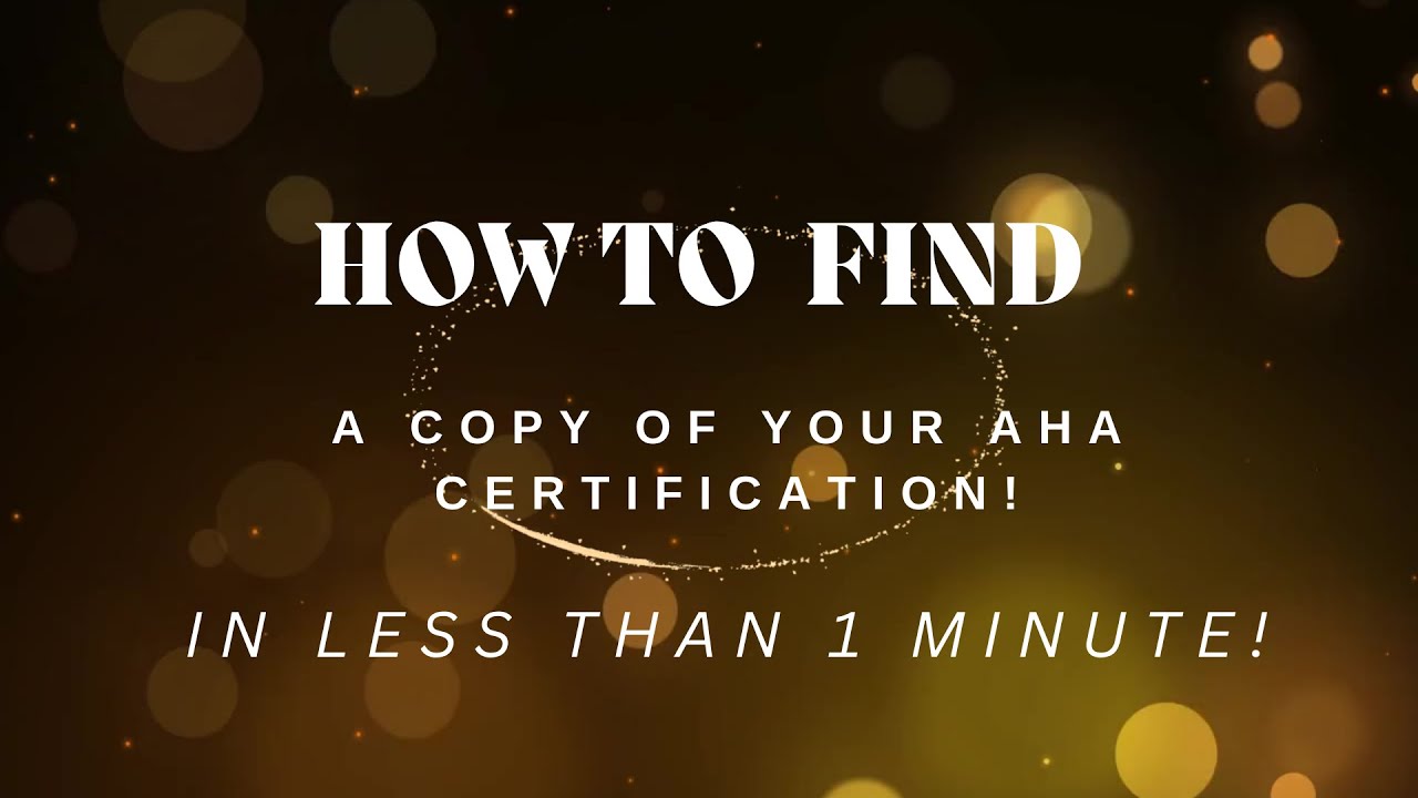 How To Find A Copy Of Your AHA ECard In Less Than 1 Minute 