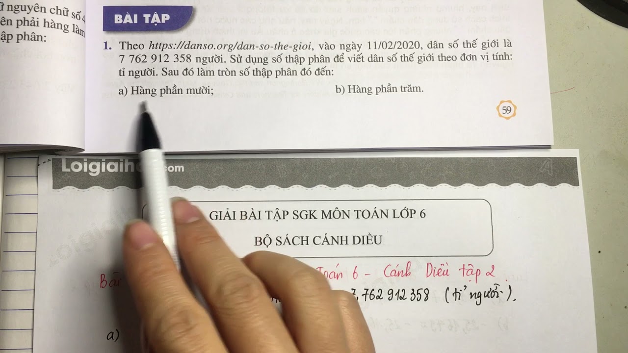 Giải Bai Tập 1 Trang 59 Sgk Toan 6 Canh Diều Tập 2 Youtube