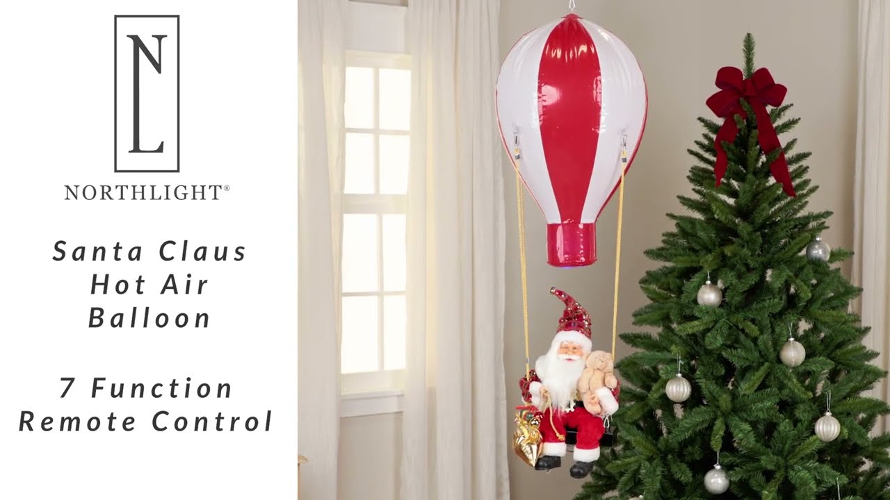 Lighted & Musical Santa Claus Hot Air Balloon Christmas Decoration | Northlight TJ95959 | Northlight