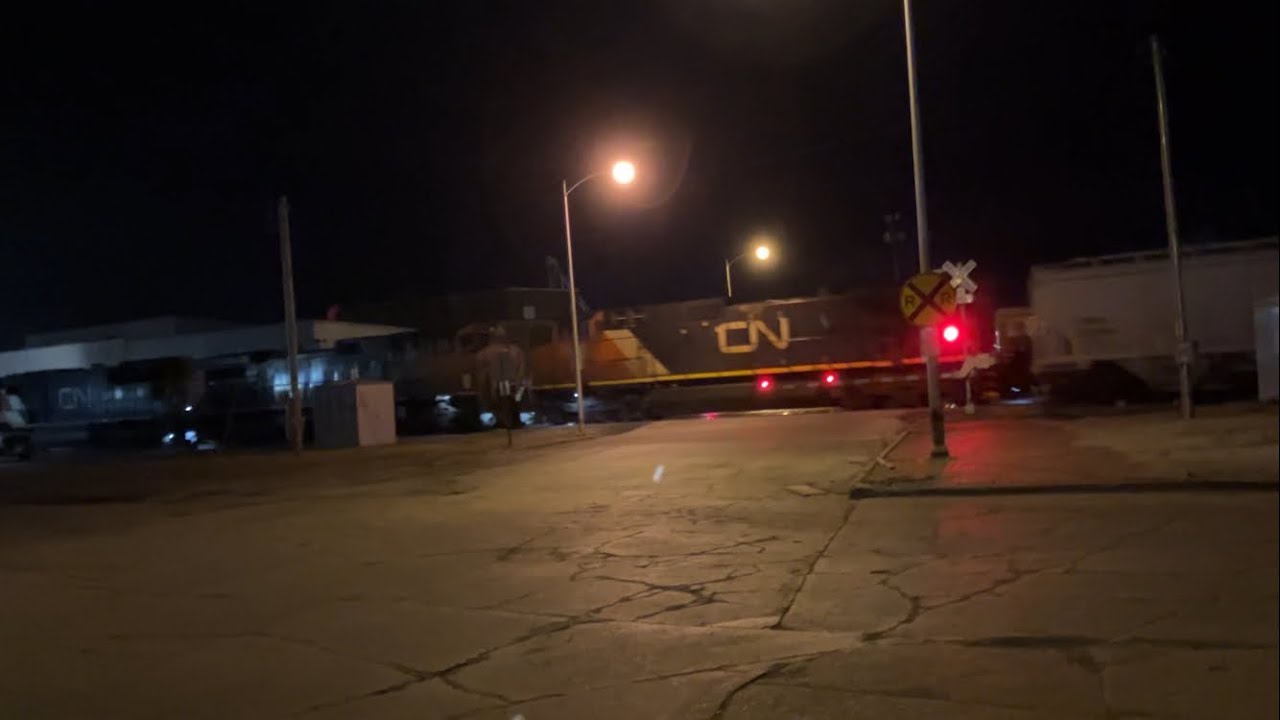 CN 5709 Grain Train East, Main St. Railroad Crossing, Fremont NE