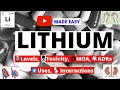 Lithium - Uses, Levels, Toxicity, MOA, Interactions and Side Effects