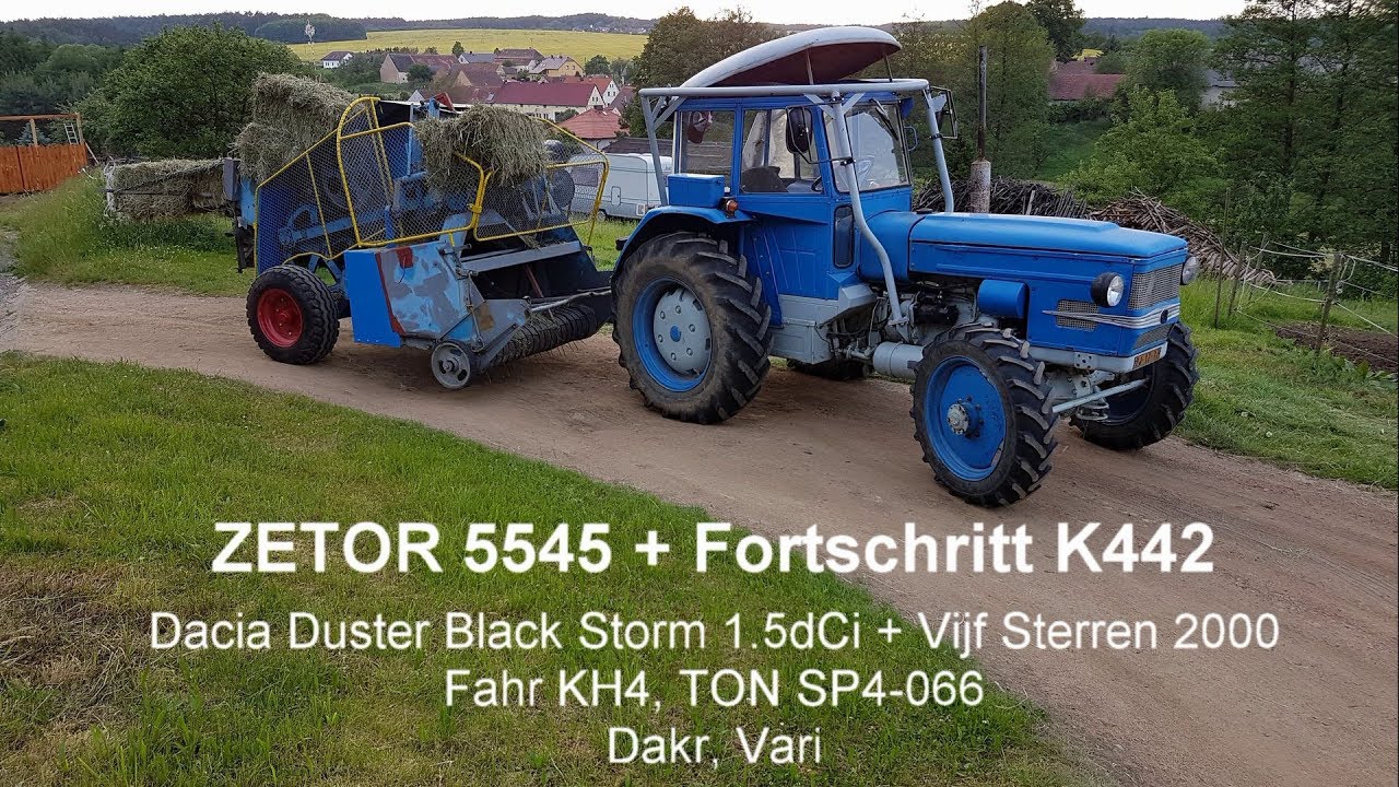 Lis na balíky Fortschritt K442 + Zetor 5545,Lisování sena, Baling Hay, Heu Presse, Square Bales 2017