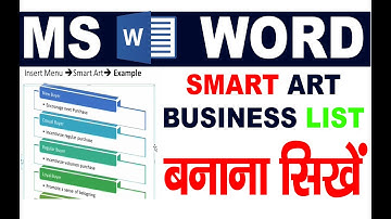 MS WORD TUTORIAL | INSERT MENU| SMART ART| MAKING LIST