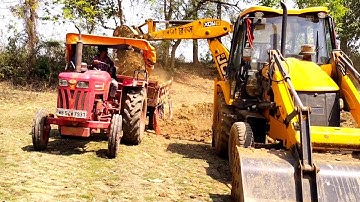Jcb 3dx Backhoe Machine Loading Mud In Old Mahindra 475 Di And Sonalika Di 42 RX Tractor | Jcb Video