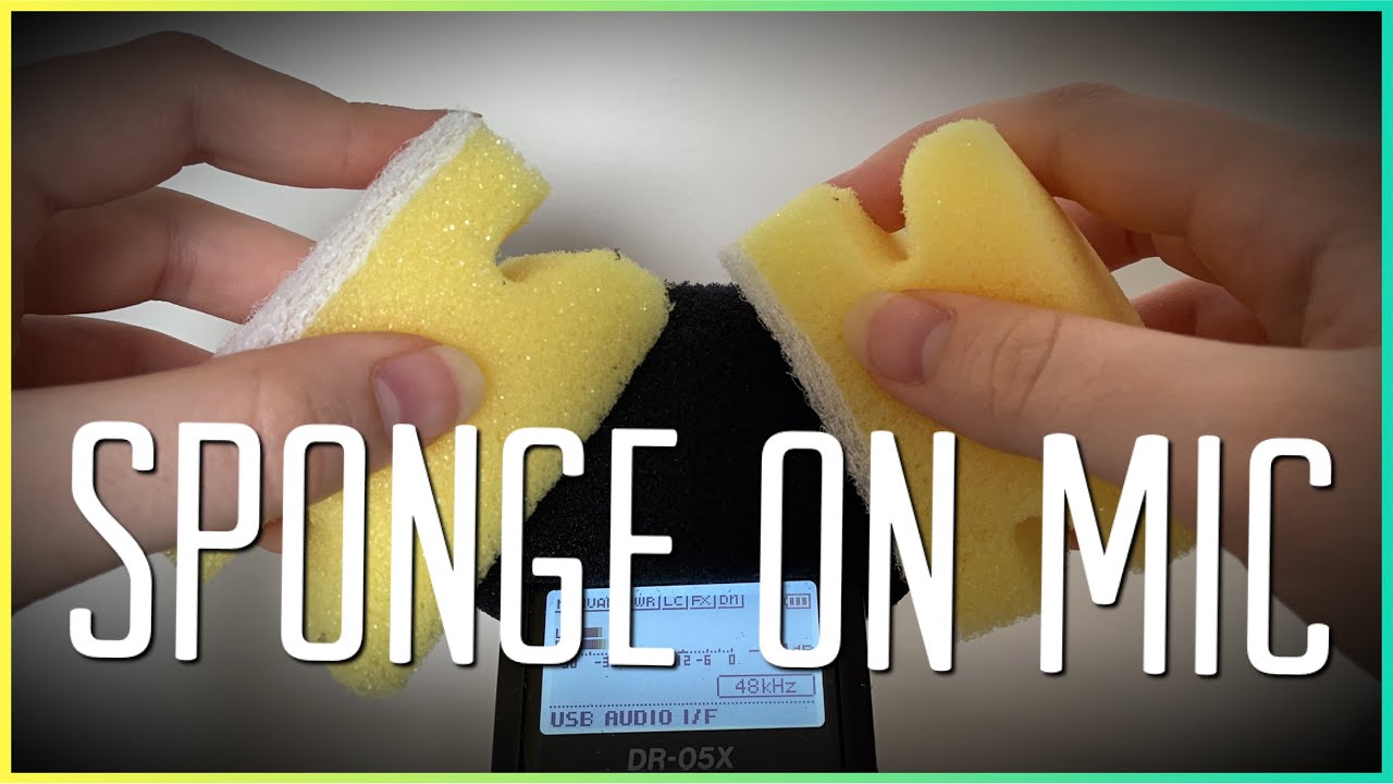 ASMR Rough & Gentle Sponge on Mic Sounds | Scratching with and without foam cover | No Talking