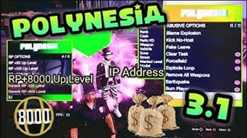 🍍[GTA V/1.29 PS3!!] FREE SPRX MOD MENU!! - POLYNESIA 3.1 {IP ADDRESS} {RP CONTROL}🍍