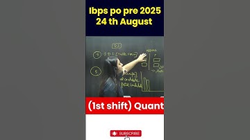Ibps po pre 2025 Exam Analysis 24th August (1st shift)Quant