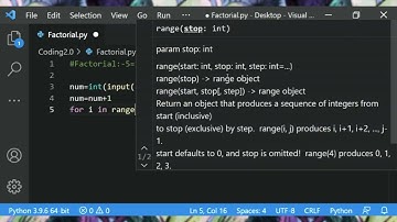Printing Factorial of a number in Python..