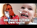 3 YEAR OLD PULLED OUT HER OWN TOOTH!!