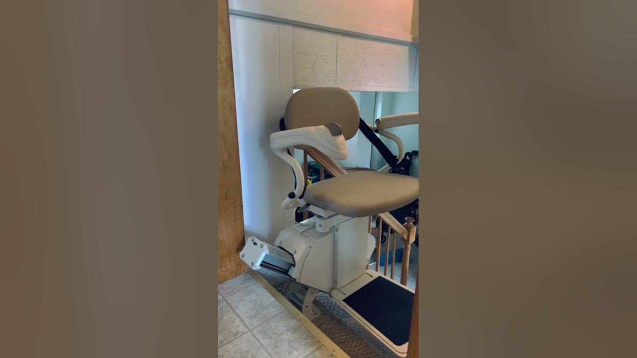 Harmar Pinnacle SL300 Stairlift install today with folding rail. #