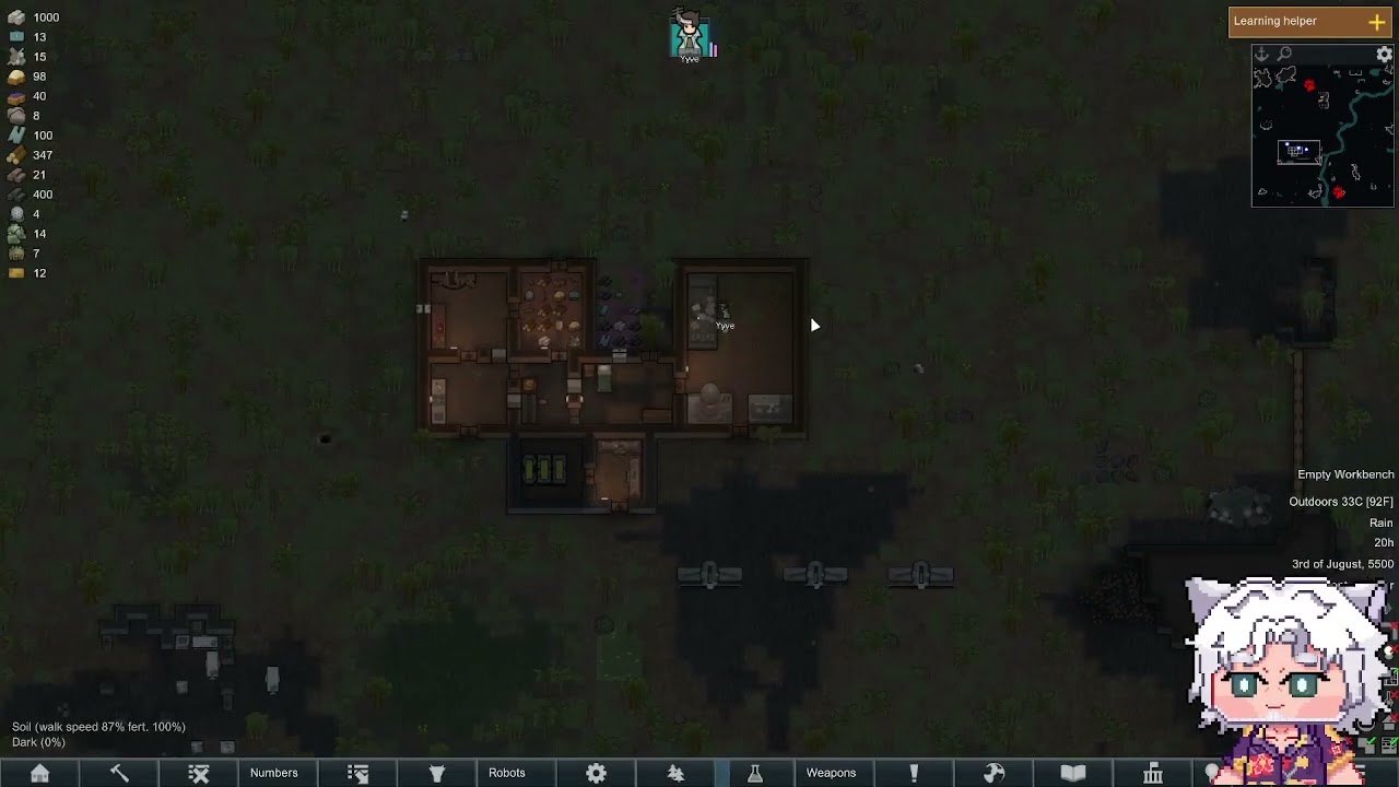 Testing some new setup with chill Rimworld