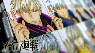 Drawing Gojou Satoru in Different Anime Styles | Jujutsu Kaisen | じゅじゅつ かいせん #41