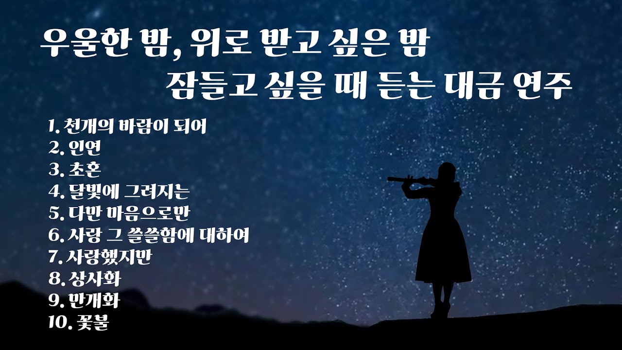 [Playlist] 우울한 밤, 위로 받고 싶은 밤, 자고 싶을 때 듣는 대금 연주 모음