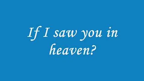 Tears in Heaven (lyrics)