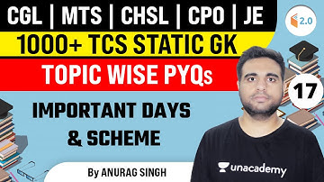4:00 PM - All SSC Exams | Static Gk PYQs by Anurag Singh | IMPORTANT DAYS & SCHEME