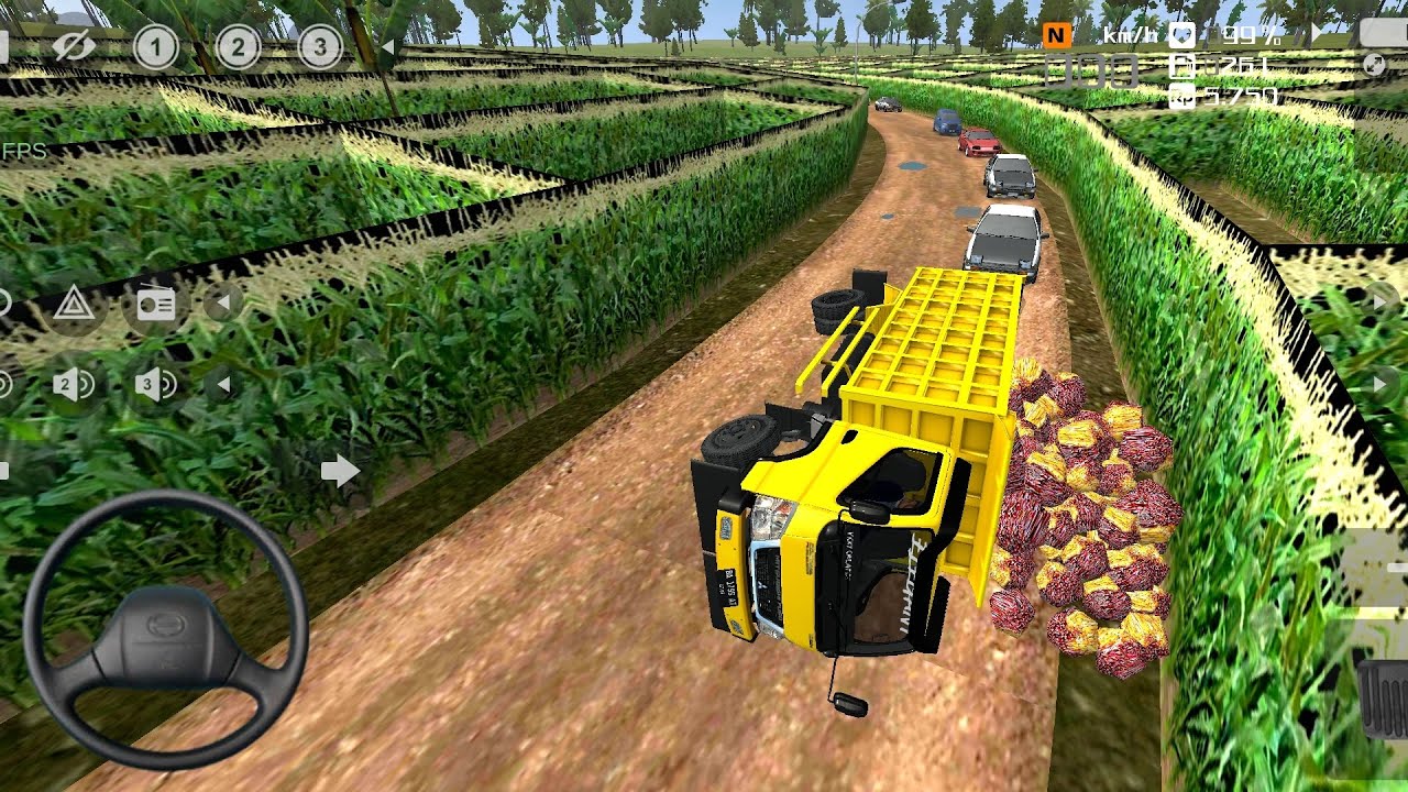 WOOW game Truck oleng Muatan sawit tumbang di tengah perjalanan || Bus simulator indonesia