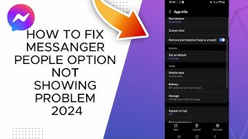 How To Fix Messenger People Option Not Showing Problem 2024