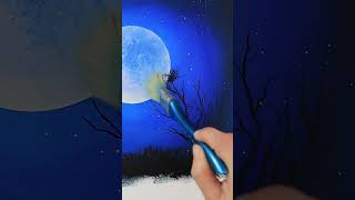 Beautiful moonlight scenery 🌝 #shortspainting #shortsart