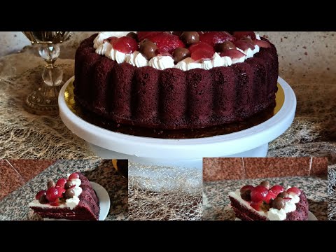 كيكة الريد فيلفيت في المول العجيب طريقة سهلة وبسيطة باللبن وبمكونات إقتصادية   