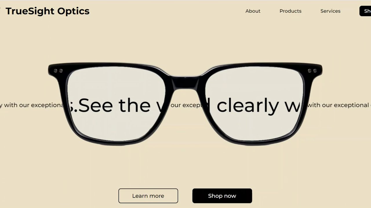Optics Landing Page with Text Magnification Animation - YouTube