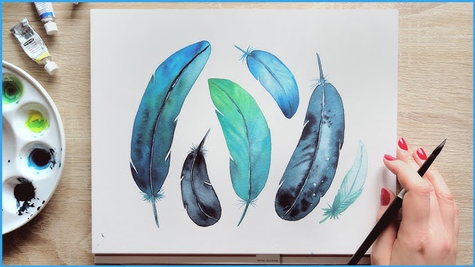 How to Paint a Feather by Ruby — Blue Corduroy