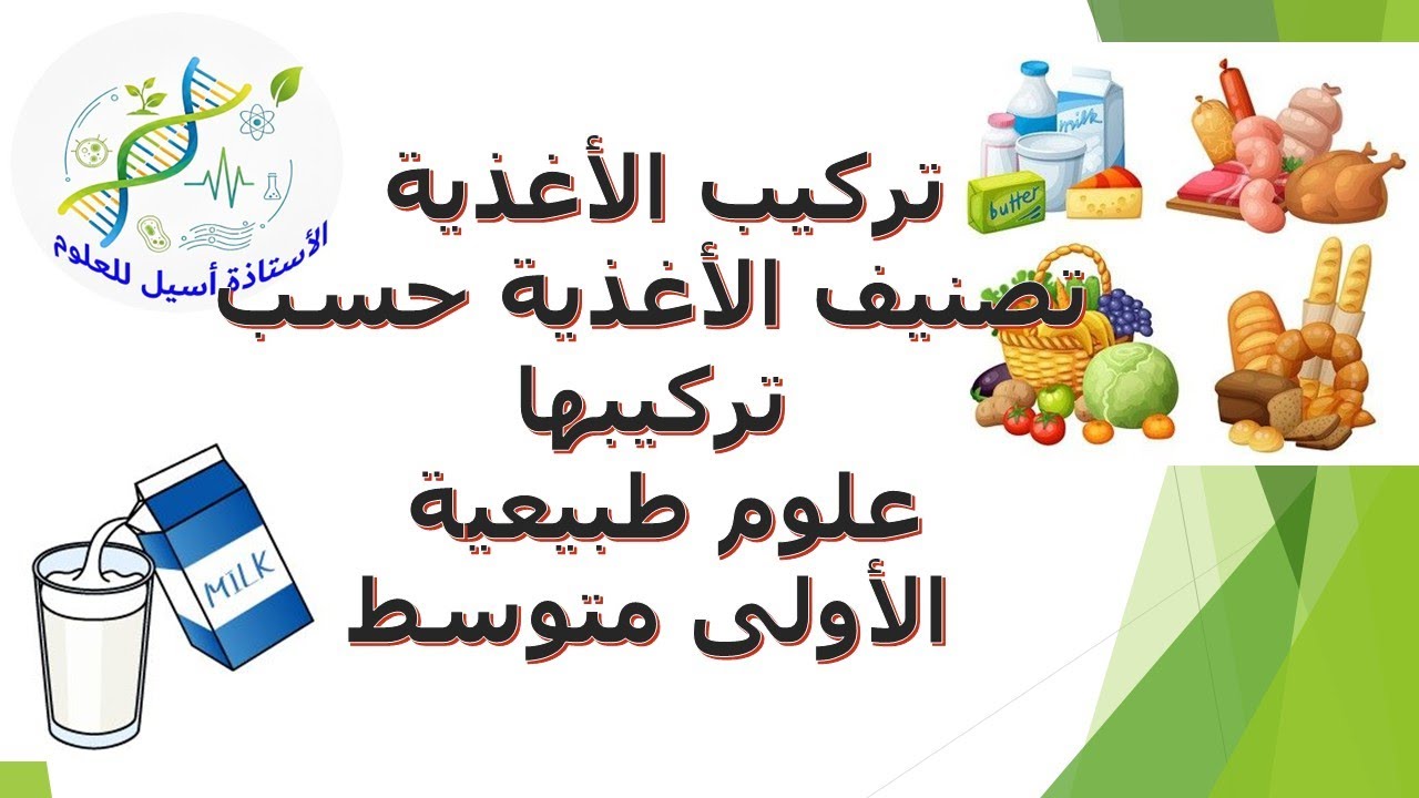 درس 3: تركيب الاغذية: تصنيف الأغذية حسب تركيبها علوم طبيعية الأولى متوسط