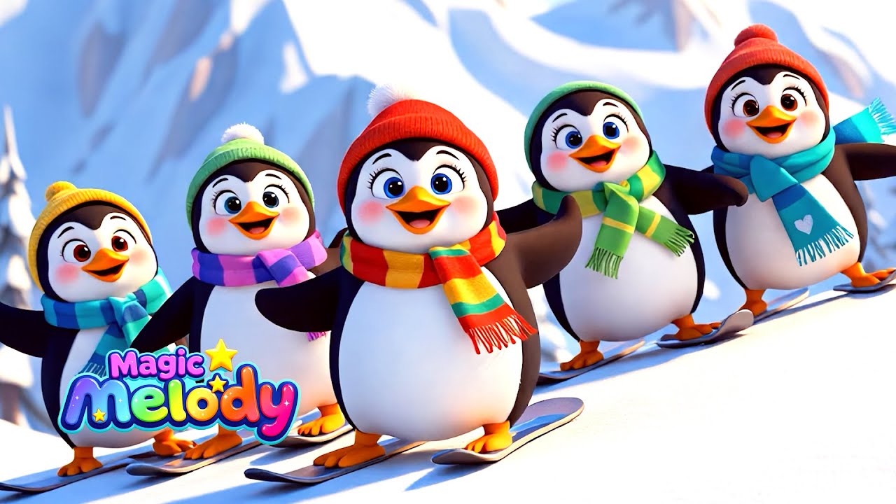 learn Numbers The five little Penguins Song - Nursery Rhymes & Kids ...