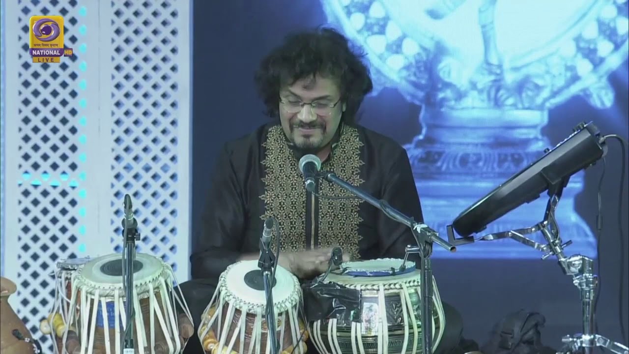 Bickram Ghosh performing at 2nd ABU International Dance Festival 2019 at New Delhi, India. doordarshan national live