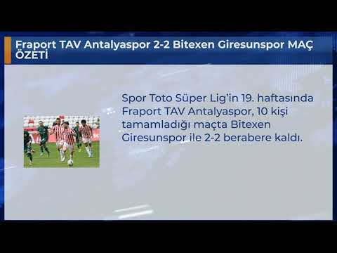 Fraport TAV Antalyaspor 2-2 Bitexen Giresunspor MAÇ ÖZETİ