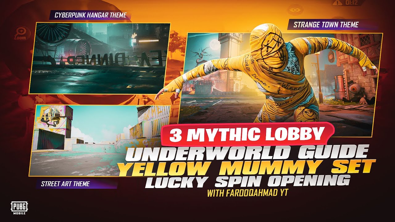 3 Mythic lobby & Yellow Mummy set Lucky Spin Opening | 🔥 PUBG MOBILE 🔥