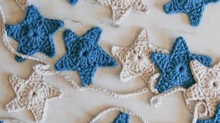 How To Crochet Christmas Star Garland | How To Crochet Star Garland |Crochet Christmas Ornaments