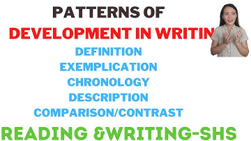 Patterns of development in writing Part 1| Reading and Writing-SHS