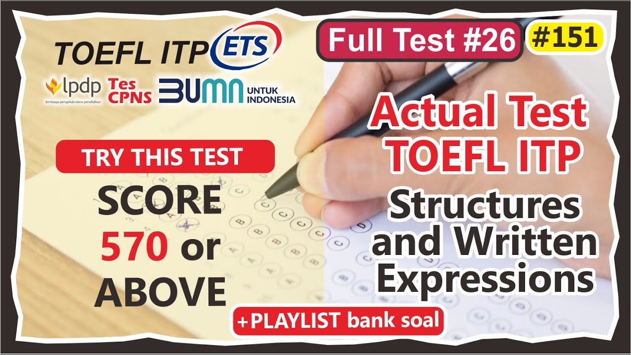 TOEFL ACTUAL TEST 2024 Structure & Written Expressions 1-40 #toeflpracticetest #belajartoefldarinol