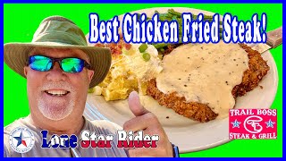 Best Chicken Fried Steak EVER! Trail Boss Steak & Grill Bandera Texas • 07-02-2024