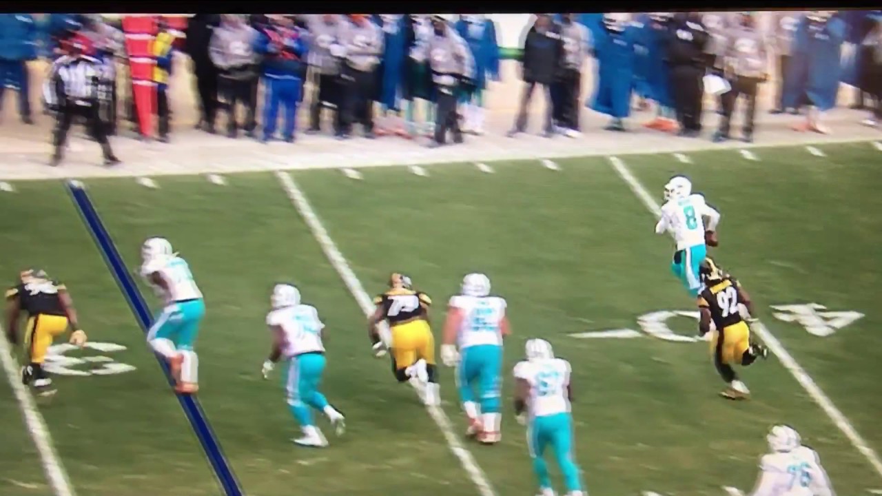 Matt Moore gets smoked by Steelers defender