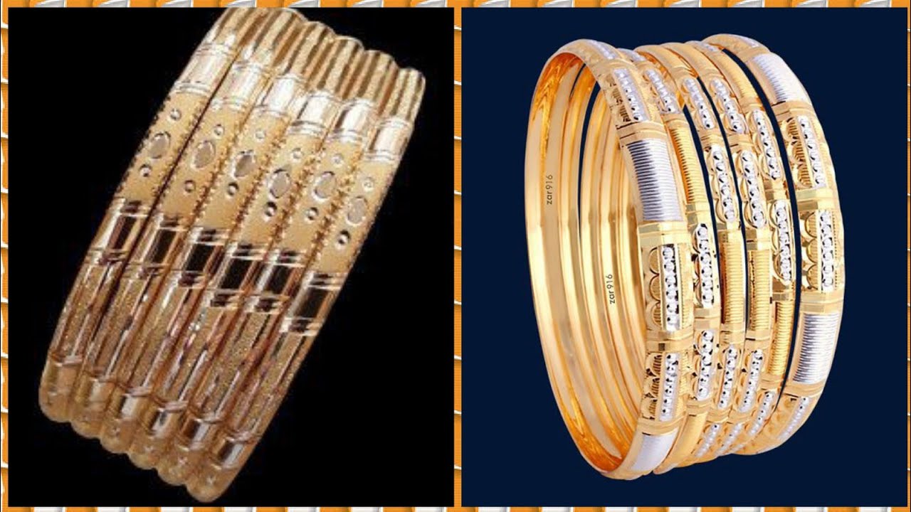 Most Beautifull Attractive Indian Gold Bangles Designs - YouTube