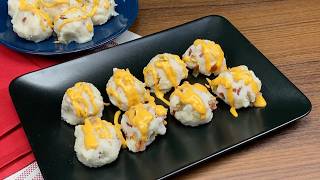 Dumplings de jalapeño, tocineta y queso fundido